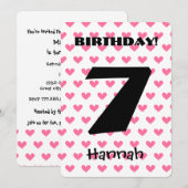 Invitation COEURS W07 modernes nommés faits sur commande du (Devant / Derrière)