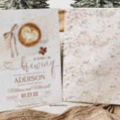 Invitation Coffee baby shower Is Brewing bow