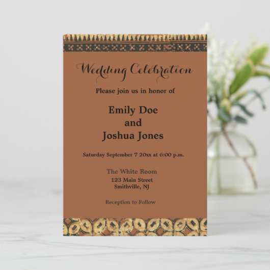 Invitation Coffee Bean Earthy Boho Rustique (Debout devant)