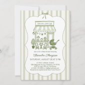 Invitation Coffee Brunch Bebe Brewing Neutral Baby Shower (Devant)