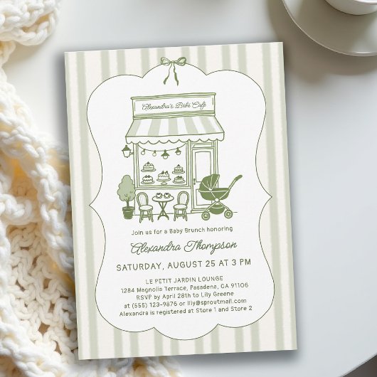 Invitation Coffee Brunch Bebe Brewing Neutral Baby Shower