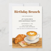 Invitation Coffee & Croissant 29th Adult Birthday Brunch (Devant)