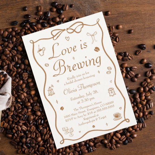 Invitation Coffee Love is Brewing Bridal Shower