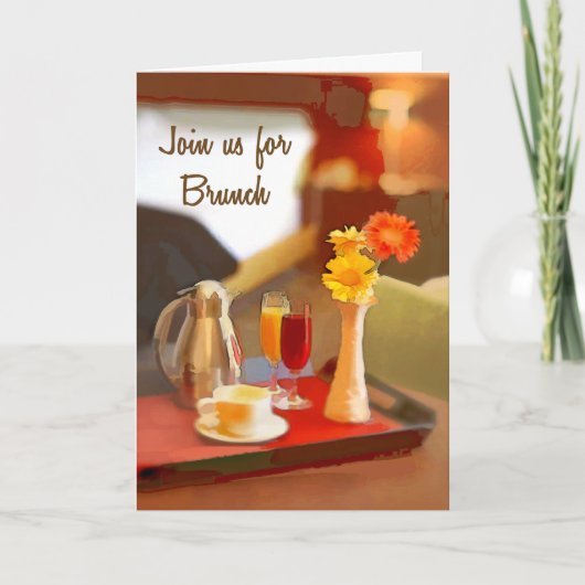 Invitation Coffee service on a Tray Join for Brunch (Devant)