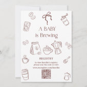 Invitation Coffee Theme Neutral Bow Brewing Baby Shower (Dos)