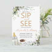 Invitation Coffee Themed Party Baby Sip and See (Debout devant)