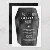 Invitation Coffin Party Ci-gît ma jeunesse (Devant / Derrière)