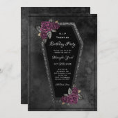 Invitation Coffin RIP Années Décès Anniversaire (Devant / Derrière)