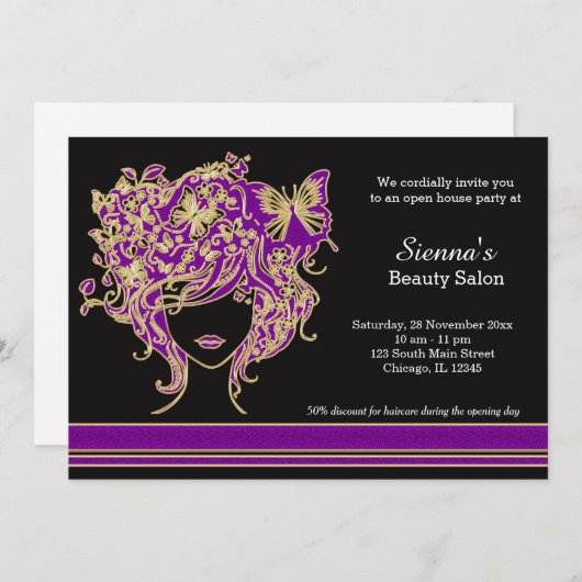 Invitation Coiffeur Open House (Devant / Derrière)