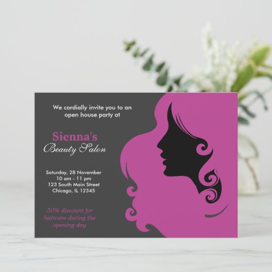 Invitation Coiffeur (prune) (Debout devant)