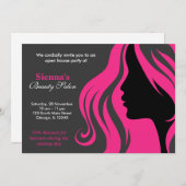 Invitation Coiffeur (rose profond) (Devant / Derrière)