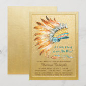 Invitation Coiffure Tribale de Petit Chef Garçon Baby Shower (Devant / Derrière)