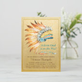 Invitation Coiffure Tribale de Petit Chef Garçon Baby Shower (Debout devant)