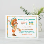 Invitation Coiffure tribale vintage pour bébé garçon Thanksgi (Debout devant)