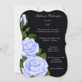 Invitation Coin chic Fleurs Bleues 100e Anniversaire (Dos)