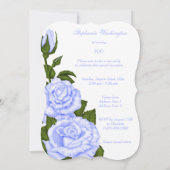 Invitation Coin chic Fleurs Bleues 100e Anniversaire (Dos)