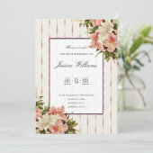 Invitation Coin chic Lis & Or 25e Anniversaire (Debout devant)