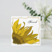 Invitation Coin de tournesol jaune pour le brunch de mariage  (Debout devant)
