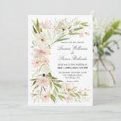 Invitation Coin romantique blanc rose blanc personnalisé (Debout devant)