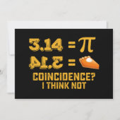 Invitation Coïncidence Je Ne Pense Pas Pie Pi Day Maths (Devant)