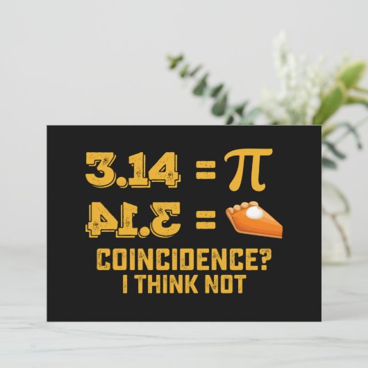 Invitation Coïncidence Je Ne Pense Pas Pie Pi Day Maths (Debout devant)