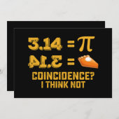 Invitation Coïncidence Je Ne Pense Pas Pie Pi Day Maths (Devant / Derrière)