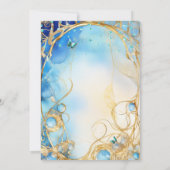 Invitation Coing floral bleu Quinceañera (Dos)