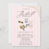 Invitation Coins De Bain Plage Bachelorette Grandes Roses (Devant)