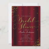 Invitation Coins de confettis rouges et or gras pour douche d (Devant)