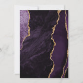 Invitation Coins de Noces Mariage Agate Or Violet (Dos)