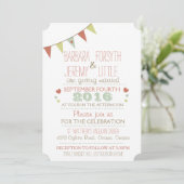Invitation Coins d'invitation Shabby Chic Bunting (Debout devant)
