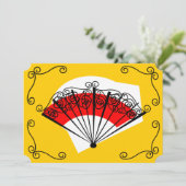 Invitation Coins ventilateurs espagnols horizontaux (Debout devant)