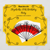 Invitation Coins ventilateurs espagnols horizontaux (Devant / Derrière)