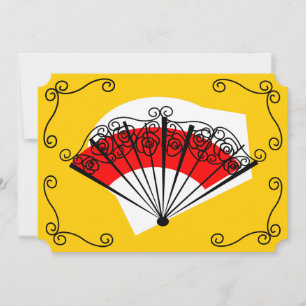 Invitation Coins ventilateurs espagnols horizontaux