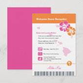 Invitation Col d'embarquement des Mariages d'Hawaï (Devant / Derrière)