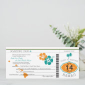 Invitation Col Mariage d'embarquement à Hawaï (Debout devant)