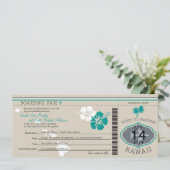 Invitation Col Mariage d'embarquement à Hawaï (Debout devant)