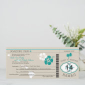 Invitation Col Mariage d'embarquement à Hawaï (Debout devant)