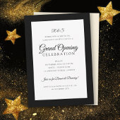 Invitation Colate Grand Opening Monogram Black