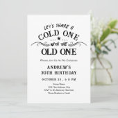 Invitation Cold One with the Old One Beer 70th Birthday (Debout devant)
