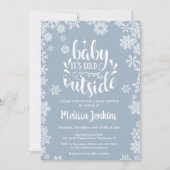 Invitation Cold Outside Boy Winter Baby Shower All In One (Devant)