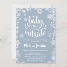 Cold Outside Boy Winter Baby Shower All In One