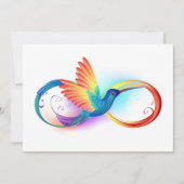 Invitation Colibri arc-en-ciel avec symbole Infinity (Devant)