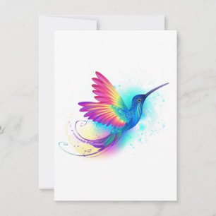 Invitation Colibri arc-en-ciel exotique