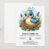 Invitation Colibri Chic Whimsical Birthday (Devant / Derrière)