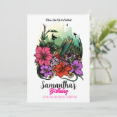 Invitation Colibri en fleurs - Anniversaire floral élégant (Debout devant)