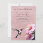 Invitation Colibri et Hibiscus | Dîner de répétition rose (Devant)