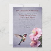 Invitation Colibri et Hibiscus | Dîner de répétition violet (Devant)