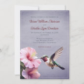 Invitation Colibri et Mariage d'Hibiscus | Pourpre (Devant)