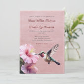 Invitation Colibri et Mariage d'Hibiscus | Rose (Debout devant)